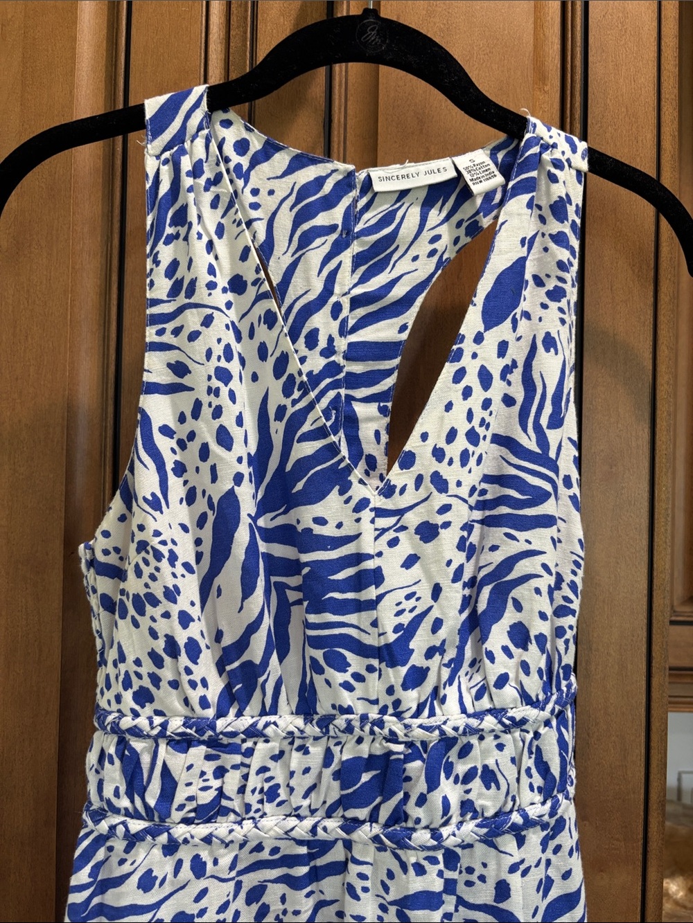 Sincerely Jules Blue & White Printed Maxi Jumpsuit - Picture 3 of 7